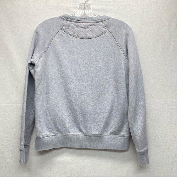 Patagonia Women's Light Gray Quilted Small Sweatshirt Orange Stitching Casual - Picture 2 of 10
